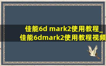 佳能6d mark2使用教程_佳能6dmark2使用教程视频